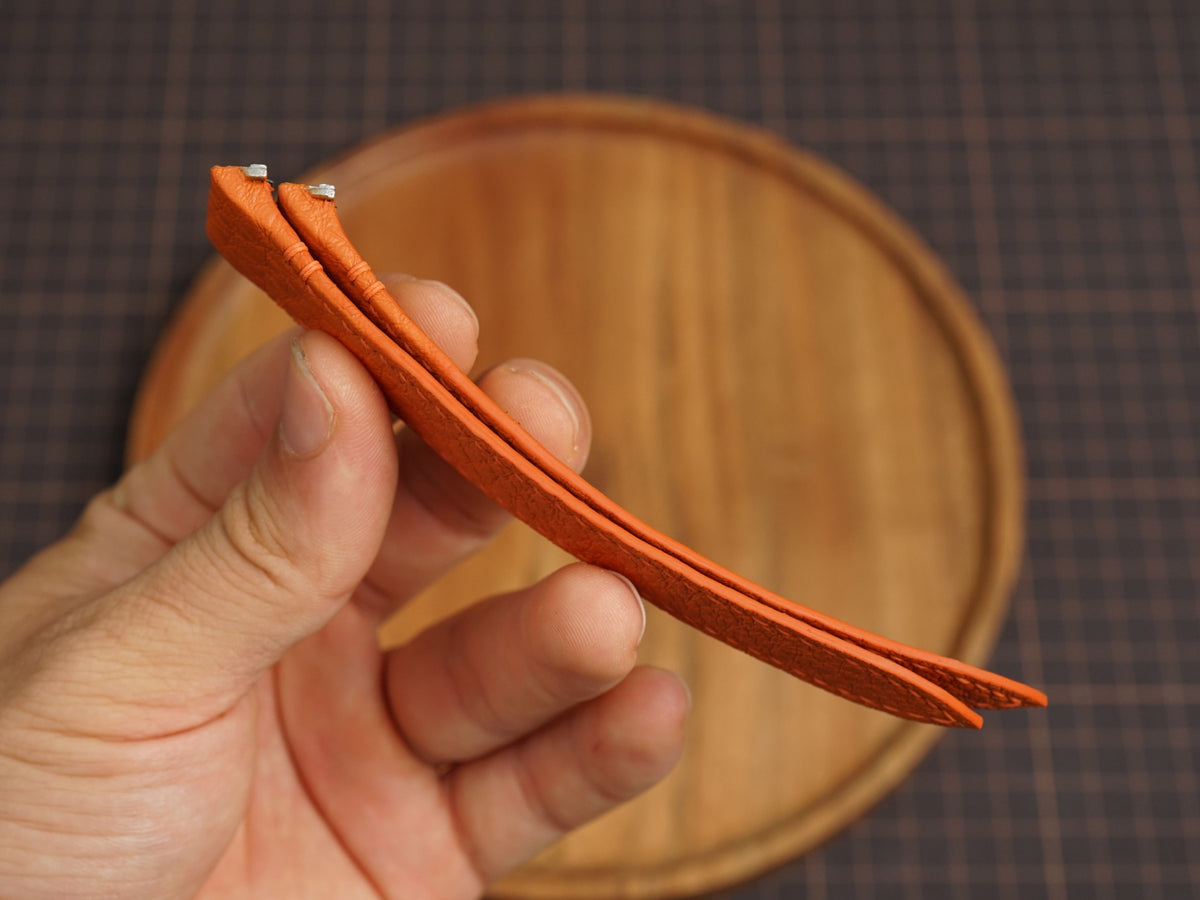 Bespoke Orange Togo Leather Watch Strap for Cartier Santos, Roadster, Dumont