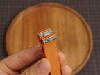 Bespoke Orange Togo Leather Watch Strap for Cartier Santos, Roadster, Dumont