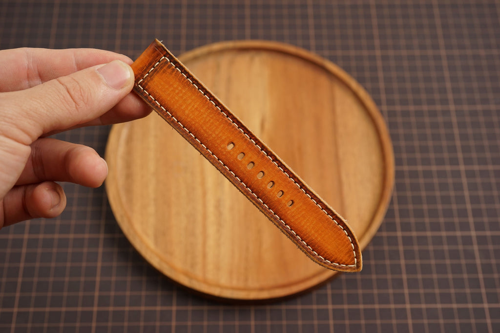 Bespoke Patina Brown Leather Watch Strap, Diver Watch Band