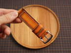 Bespoke Patina Brown Leather Watch Strap, Diver Watch Band