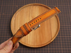Bespoke Patina Brown Leather Watch Strap, Vintage Leather Watch Band