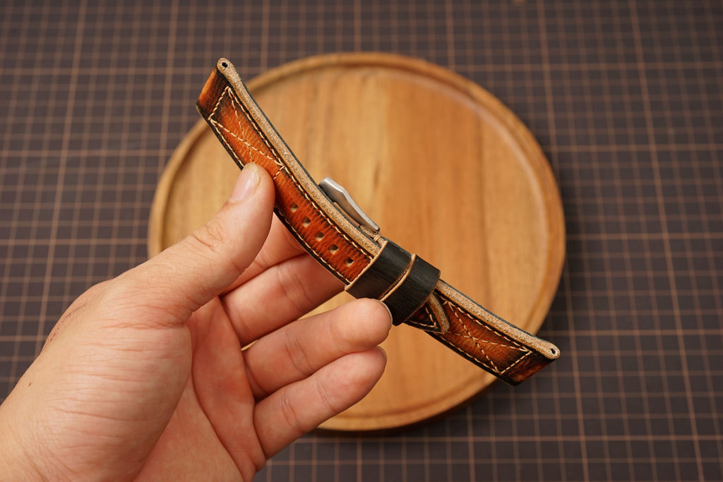 Bespoke Patina Brown Leather Watch Strap for Panerai 20/22/24/26/27mm