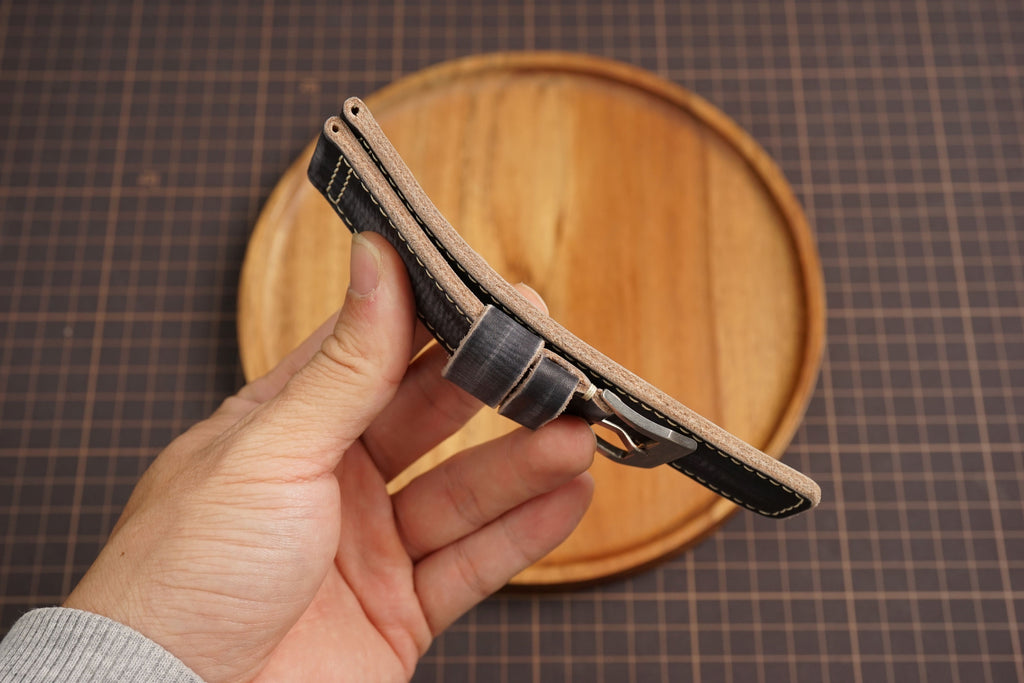 Bespoke Patina Dark Gray Leather Watch Strap for Panerai 20/22/24/26/27mm