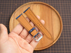 Bespoke Patina Navy Veg Tan Leather Watch Strap, Vintage Watch Band