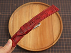 Bespoke Patina Red Exotic Alligator Leather Watch Strap for Panerai 20/22/24/26/27mm