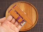 Bespoke Purple Ostrich Leather Watch Strap, Dress Watch Band
