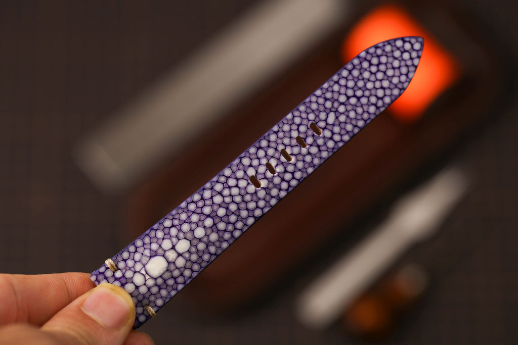 Bespoke Purple Single Pearl Stingray Leather Watch Strap for Panerai 20/22/24/26/27mm