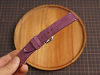 Bespoke Berry Purple Suede Leather Watch Strap, Vintage Watch Band