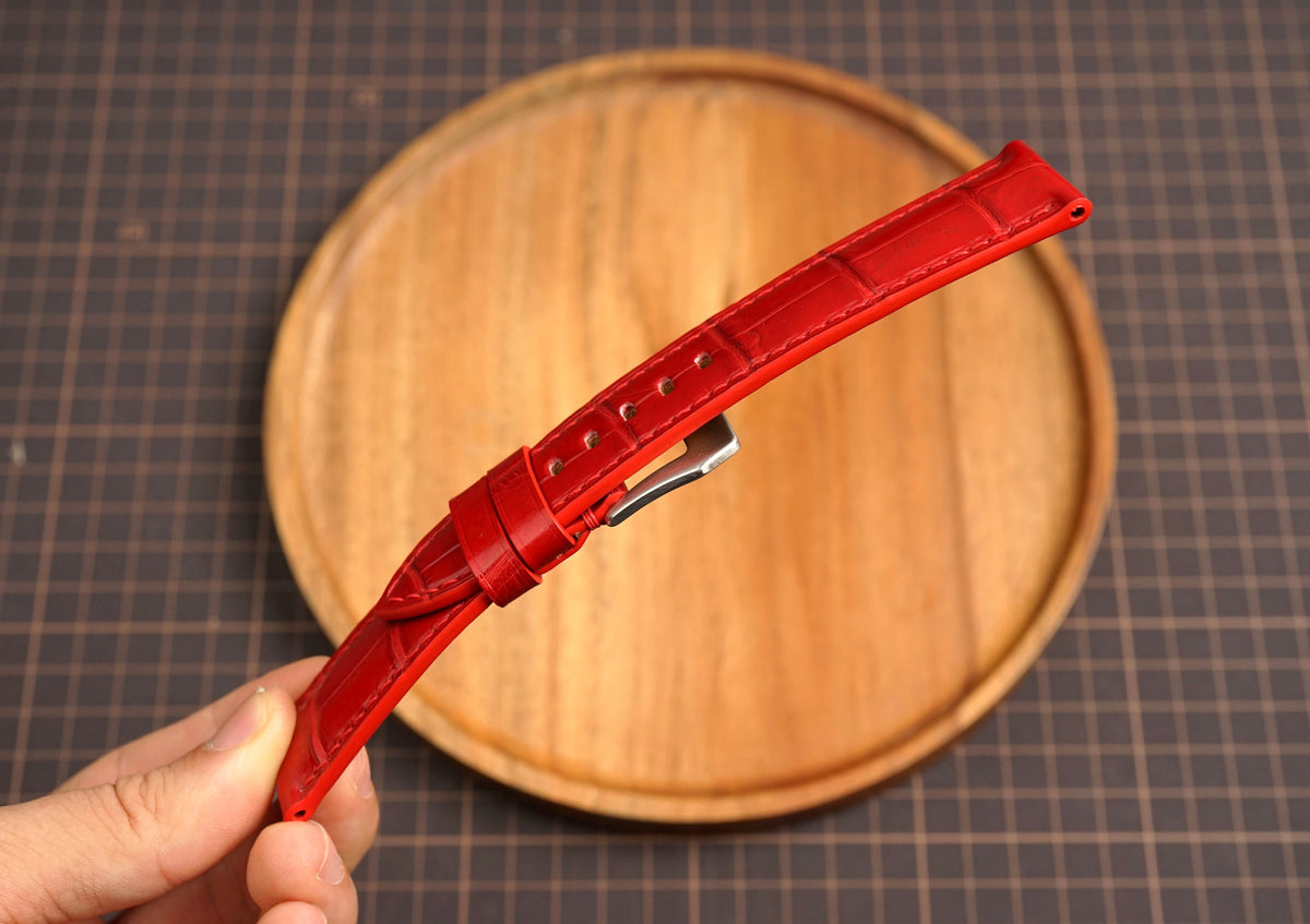 Bespoke Red Alligator Leather Watch Strap for Panerai 20/22/24/26/27mm