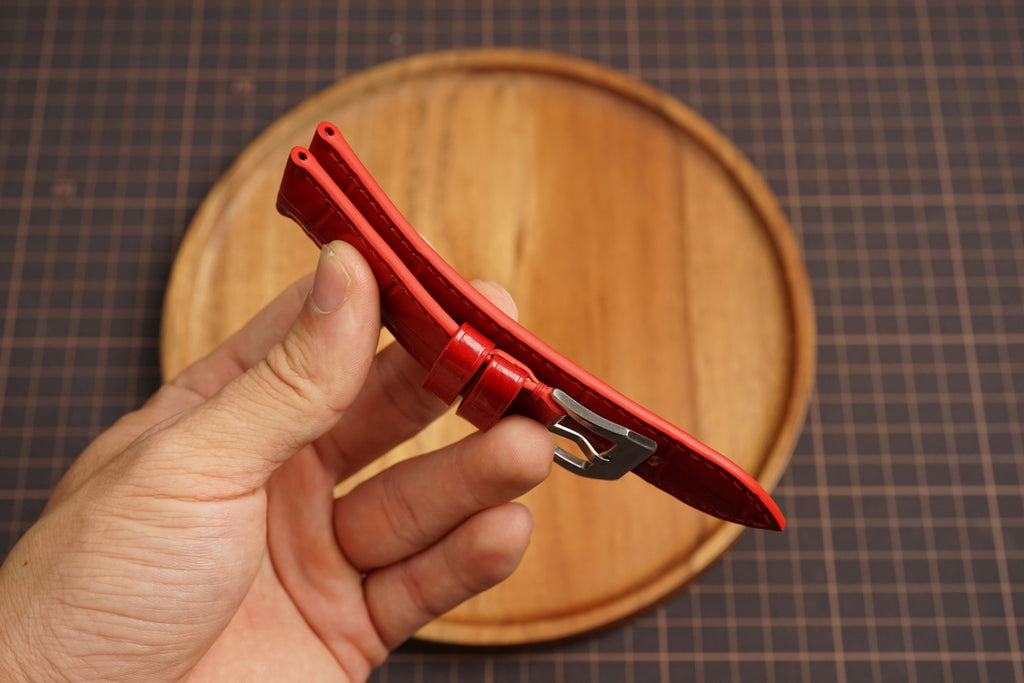 Bespoke Red Alligator Leather Watch Strap for Panerai 20/22/24/26/27mm