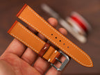 Bespoke Red Brown Leather Watch Strap, Dress Watch Band