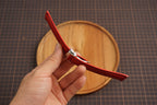Bespoke Red Buttero Leather Watch Strap for Omega with Deployant Clasp, Navy Stitching