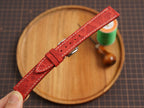 Bespoke Red Nubuck Exotic Leather Watch Strap, Dress Watch Band
