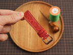 Bespoke Red Nubuck Exotic Leather Watch Strap, Dress Watch Band