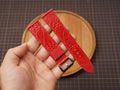 Bespoke Red Ostrich Leather Watch Strap, Flat and Padded Style