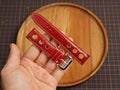 Bespoke Red Rally Racing Buttero Leather Watch Strap, Perforated Watch Band