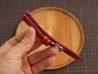 Bespoke Red White Rally Racing Buttero Leather Watch Strap, Perforated Watch Band