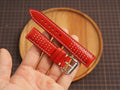 Bespoke Red White Rally Racing Buttero Leather Watch Strap, Perforated Watch Band
