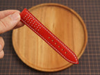 Bespoke Red White Rally Racing Buttero Leather Watch Strap, Perforated Watch Band