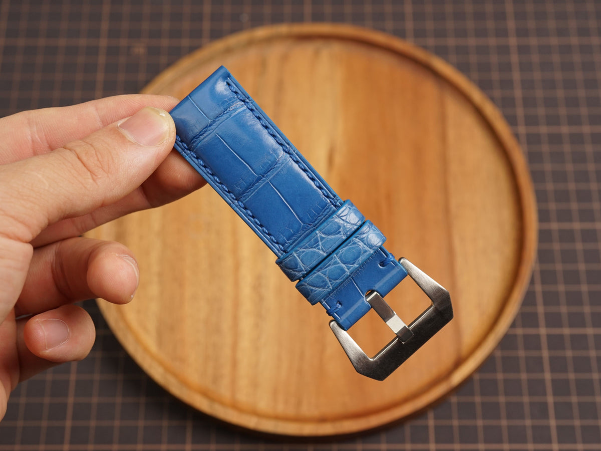 Bespoke Royal Blue Alligator Leather Watch Strap for Panerai 20/22/24/26/27mm