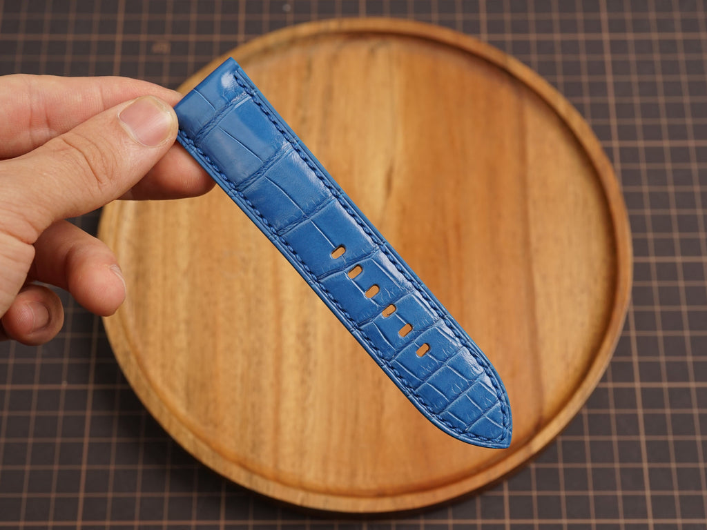 Bespoke Royal Blue Alligator Leather Watch Strap for Panerai 20/22/24/26/27mm