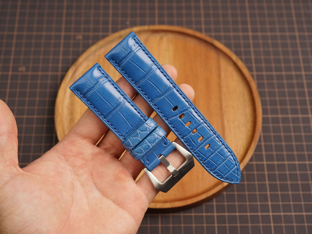 Bespoke Royal Blue Alligator Leather Watch Strap for Panerai 20/22/24/26/27mm
