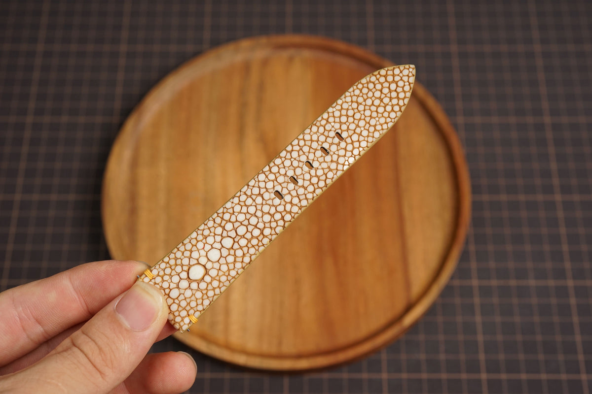 Bespoke Single Pearl Beige Stingray Leather Watch Strap