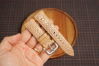 Bespoke Single Pearl Beige Stingray Leather Watch Strap