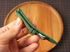 Bespoke Single Pearl Olive Green Stingray Leather Watch Strap, Dress Watch Strap