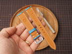 Bespoke Sky Blue Alran Leather Watch Strap, Flat Design, Dress Watch Band