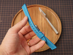 Bespoke Sky Blue Alran Leather Watch Strap, Flat Design, Dress Watch Band