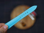 Bespoke Sky Blue Epsom Leather Watch Strap, Dress Watch Band