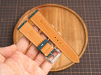 Bespoke Teal Green Suede Leather Watch Strap, Vintage Watch Band