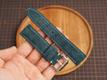 Bespoke Teal Green Suede Leather Watch Strap, Vintage Watch Band