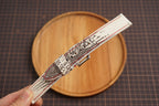 Bespoke Black White Lizard Leather Watch Strap with Red Thread, Diver Watch Band