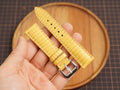 Bespoke Yellow Matte Lizard Leather Watch Strap, Dress Watch Band