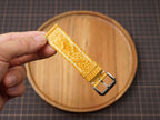 Bespoke Yellow Ostrich Leather Watch Strap, Flat and Padded Design