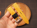 Bespoke Yellow Ostrich Leather Watch Strap for Panerai 20/22/24/26/27mm with Black Keeper