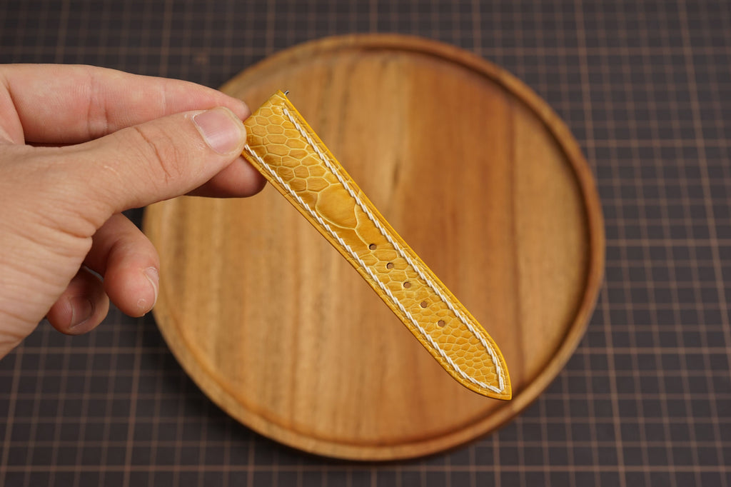 Bespoke Yellow Ostrich Leather Watch Strap