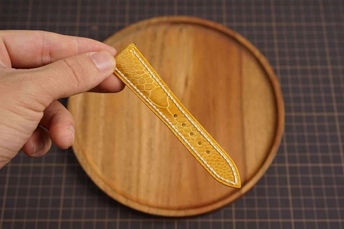 Bespoke Yellow Ostrich Leather Watch Strap