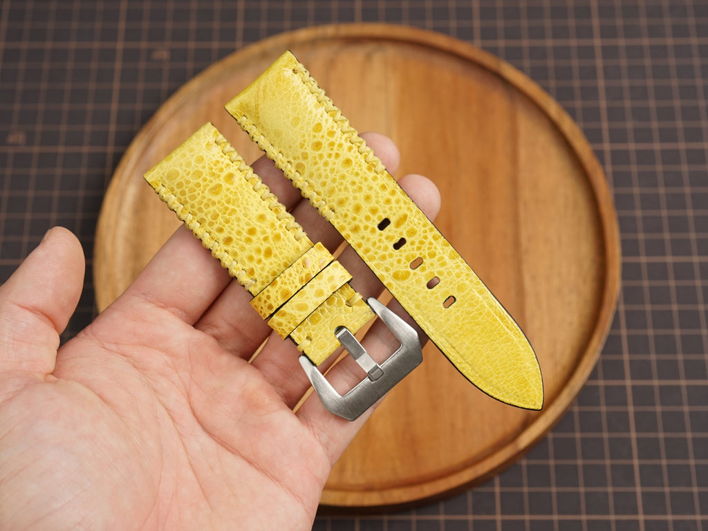 Bespoke Yellow Toad Leather Watch Strap for Panerai 20/22/24/26/27mm