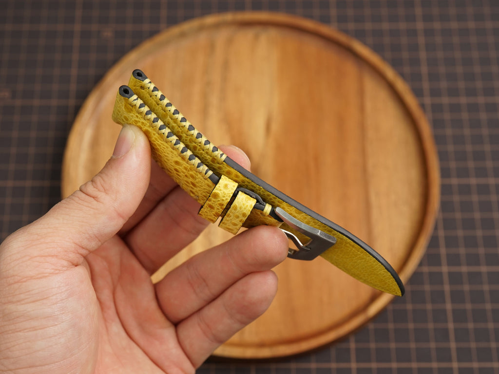 Bespoke Yellow Toad Leather Watch Strap for Panerai 20/22/24/26/27mm