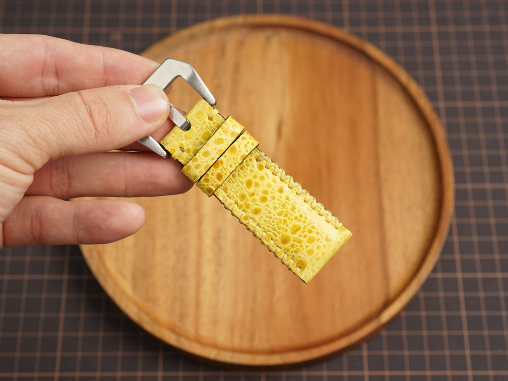 Bespoke Yellow Toad Leather Watch Strap for Panerai 20/22/24/26/27mm