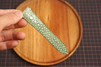 Bespoke Olive Green Double Pearl Stingray Leather Watch Strap 16/17/18/19/20/21/22/23/24/26/27mm