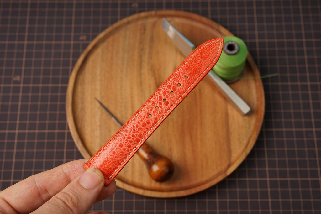 Bespoke Orange Toad Leather Watch Strap