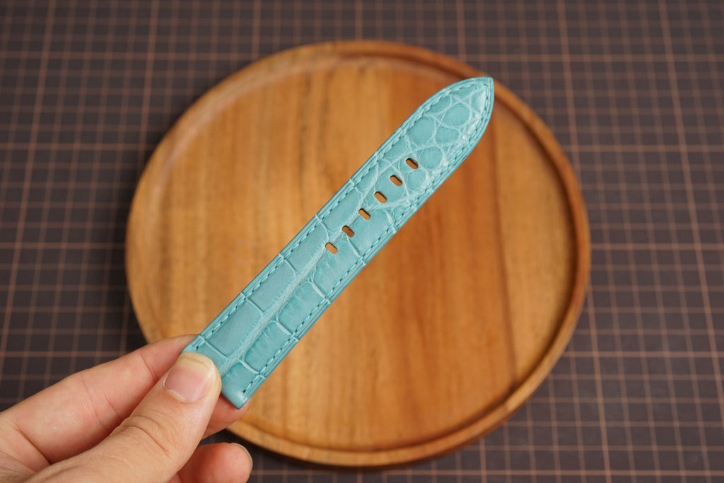 Bespoke Sky Blue Alligator Leather Watch Strap for Panerai 20/22/24/26mm