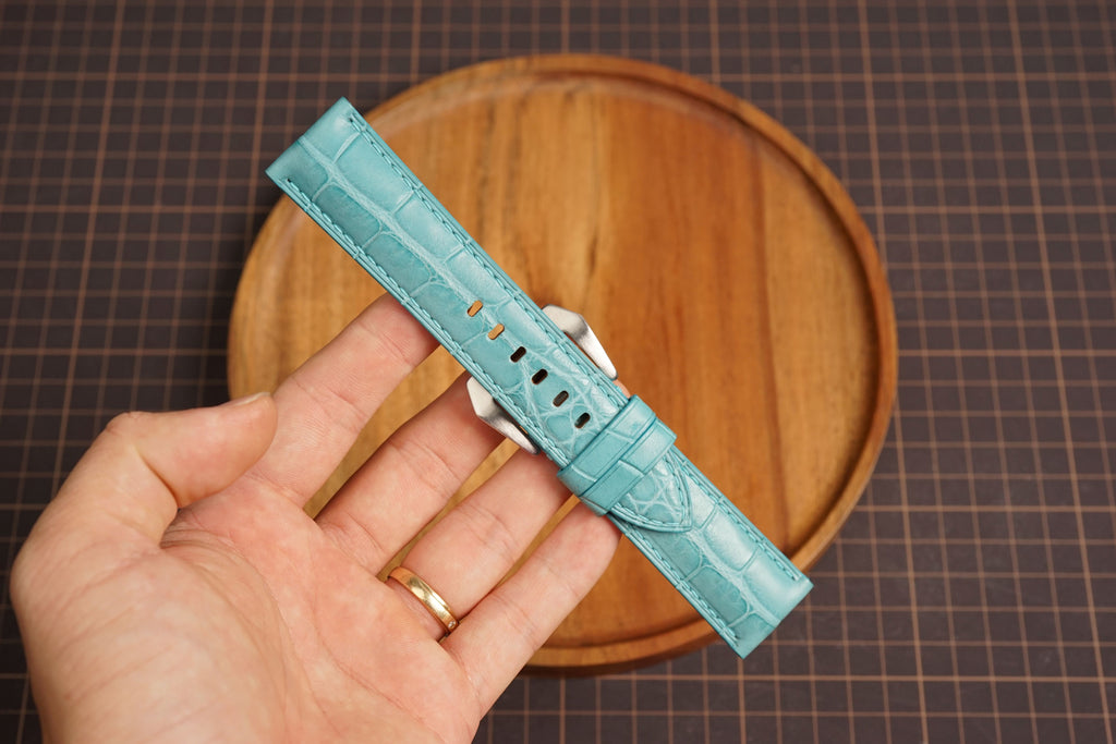 Bespoke Sky Blue Alligator Leather Watch Strap for Panerai 20/22/24/26mm