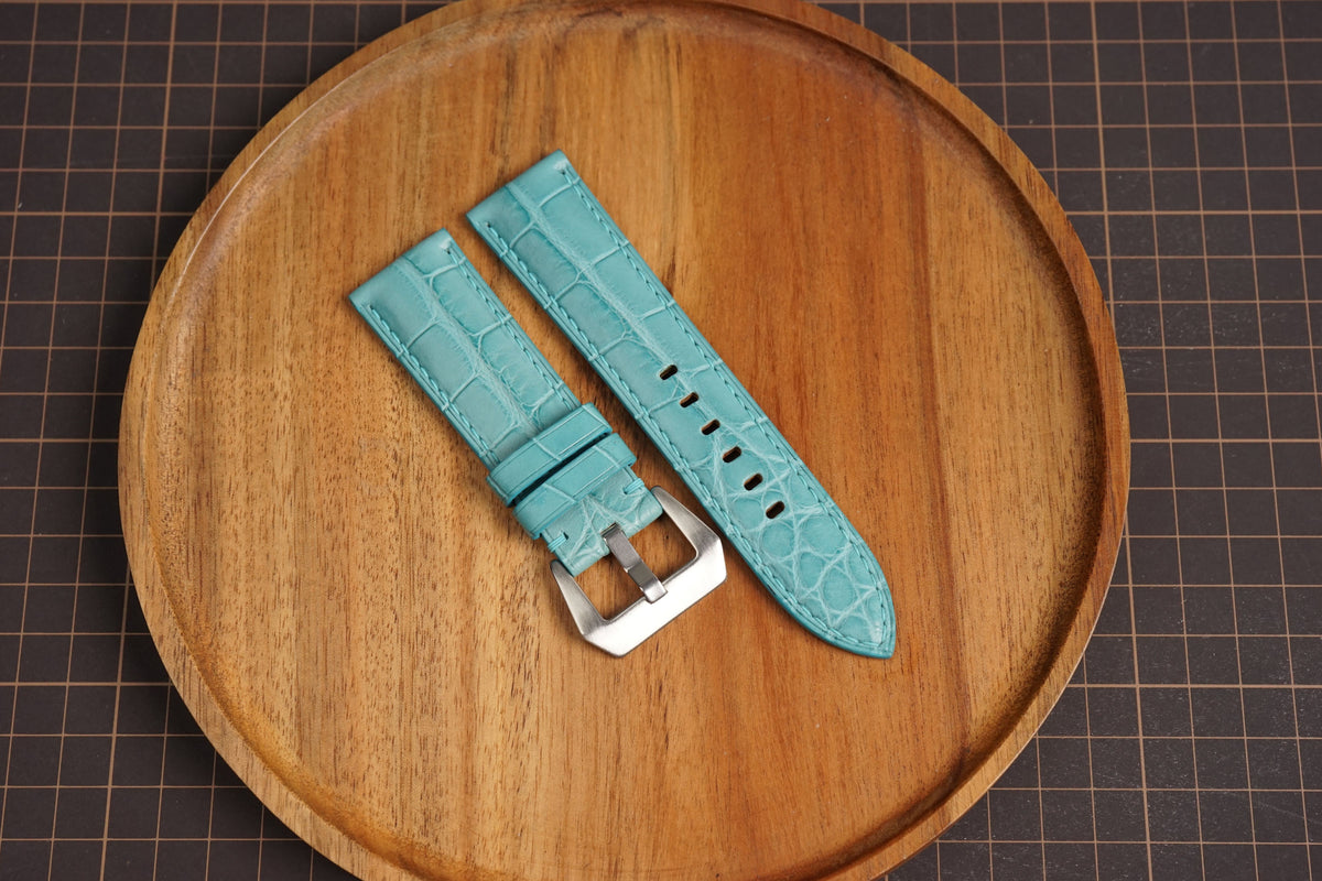 Bespoke Sky Blue Alligator Leather Watch Strap for Panerai 20/22/24/26mm