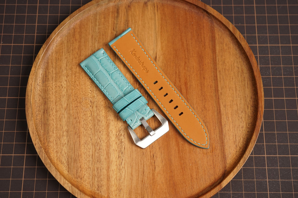 Bespoke Sky Blue Alligator Leather Watch Strap for Panerai 20/22/24/26mm
