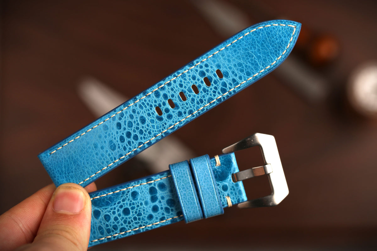 Bespoke Blue Toad Leather Watch Strap for Panerai 20/22/24/26/27mm